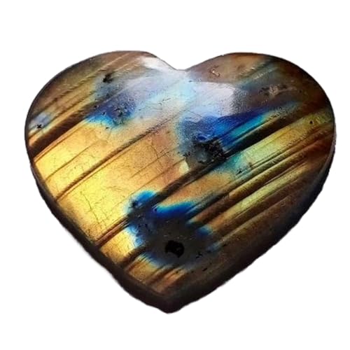 Cabochon labradorite jaune pierre naturelle cœur 33x39mm bricolage pendentif collier bague