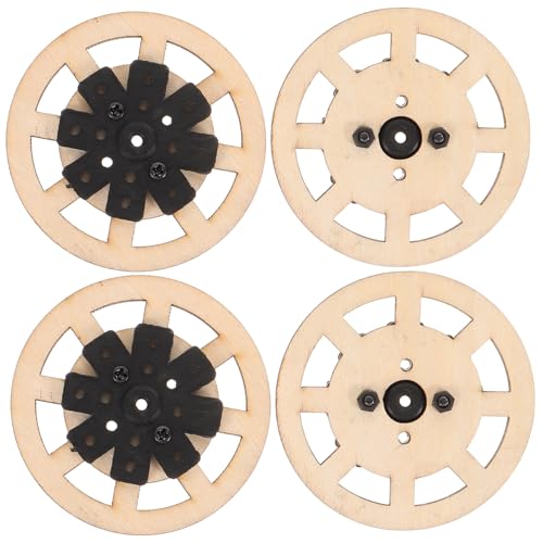 NUOBESTY 4piezas Rueda De Madera DIY para Coche De Juguete Ruedas De Coche De Juguete Control Remoto Accesorios para Coches RC para Cognitivo para para Adolescentes