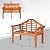 Tangkula Folding Outdoor Eucalyptus Wood Bench, 49” Large Foldable Solid Wood Garden Park Bench, 2-Person Loveseat Chair for Entryway, Deck, Porch, Poolside & Balcony