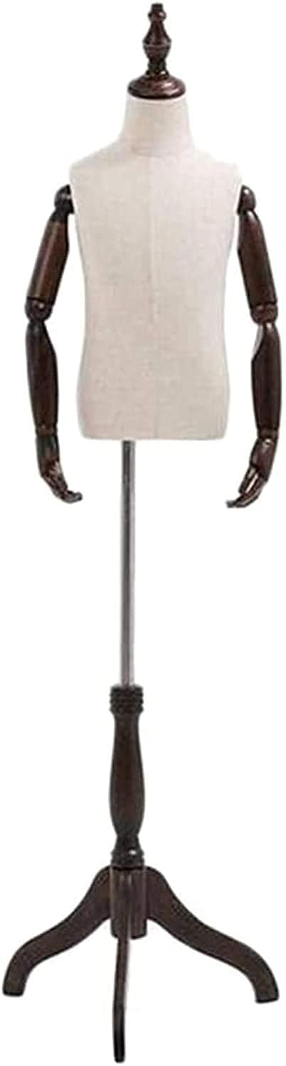 Male Tailors Dummy Mannequin for Sewing Tailors Dummy Adjustable Height Detachable Male Mannequin Manikins Solid Wood Hand Tripod Stable Children's Clothing Store (A 6 Years)