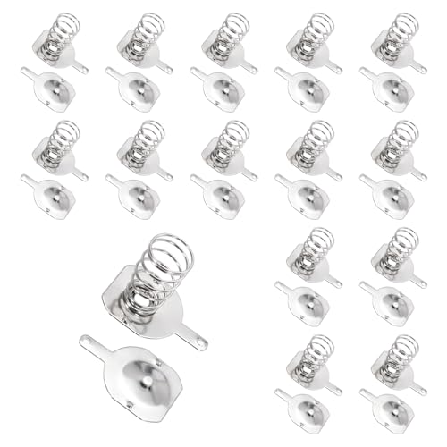 QUARKZMAN 15 Set Batterie Federplatte 18650 Batterie Nickel Platte 16.5x16mm Positiv Negativ Unipolar Umwandlung Frühling Kontakt für DIY Batteriehalter Elektronikspielzeug