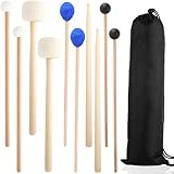 5 Pair Drum Mallets Kit Percussion Sticks Glockenspiel Timpani Marimba Instrument Xylophone Mallet Rubber Felt...