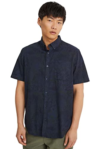 C&A Herren Hemd Kurzärmelig dunkelblau 2XL