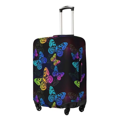 Spandex Travel Luggage Cover Printed Multicolored Butterflies Double-Sided Suitcase Protector Bag,Dust-Proof Anti-Scratch Durable Baggage Covers For Kid Adult,Medium2
