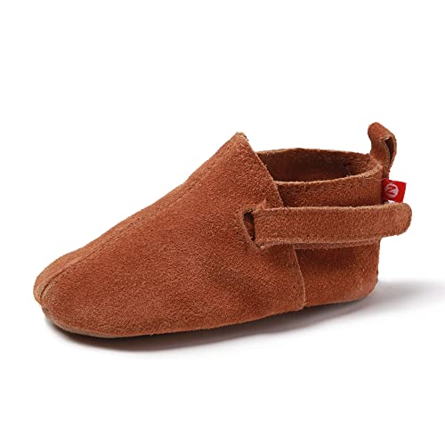 Zutano Leather Baby Shoes for Boys and Girls, Tan Suede, 6M