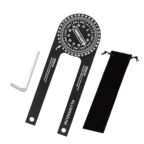 Flintronic Rapporteur d’Angle, 7 pouces Rapporteur de Mesure d'Angle de Scie à Onglet, Angle de 360°, Aluminium, Haute Précision, pour Coupes Biaises Travail Du Bois construction Dessiner et Mesurer – vue 8