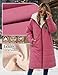 Wiepux Puffer Jacket Womens Black Coat Chaquetas de Invierno Abrigos de Mujer Oversized Ladies Down Jacket,Rose Red,M