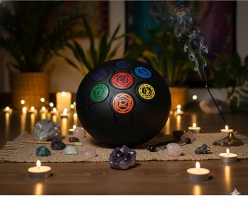 Image of Beanny 6 Inch Steel Tongue Drum Handpan Instrument for Meditation, Yoga & Sound Healing | Zen Tank Drum with Mallets | Relaxation, Mindfulness & Music Therapy Percussion Instrument (Black)