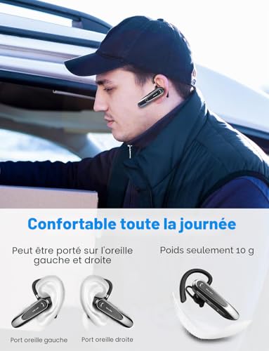 Oreillette Bluetooth sans fil mains libres pour iPhone Android et PC - 4