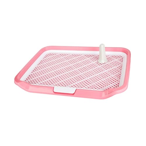 Generic Mesh Grids Dog Toilet, Litter Tray, Low Entry, Open Top Box, Reusable Dog Potty Pad Toilet for Indoor Outdoor, Pink