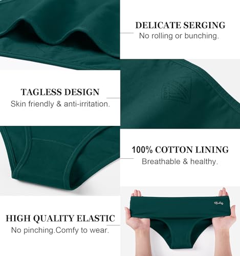 coskefy Womens Panties Soft Breathable Cotton Briefs Underwear Comfortable Low Rise Hipster Underpants 6 Pack