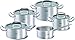 Fissler Original-Profi Collection Juego de ollas de acero inoxidable, 5 piezas, 3 ollas y 1 cacerola con tapa de cristal, 1 cazo sin tapa, aptas para todo tipo de placas, inducción