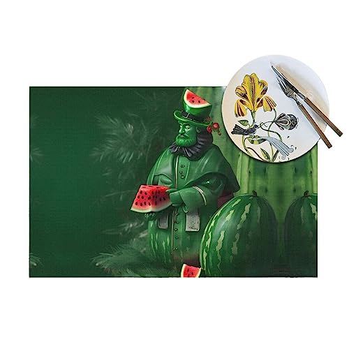 Set de table tissé 30x46 cm motif pastèque Patrick pour salle à manger - 5