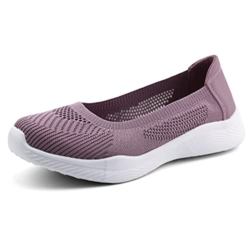Firelli Women Slip On Loafer Casual Flats Mesh Walking Shoes (5,Rose) #TOP5