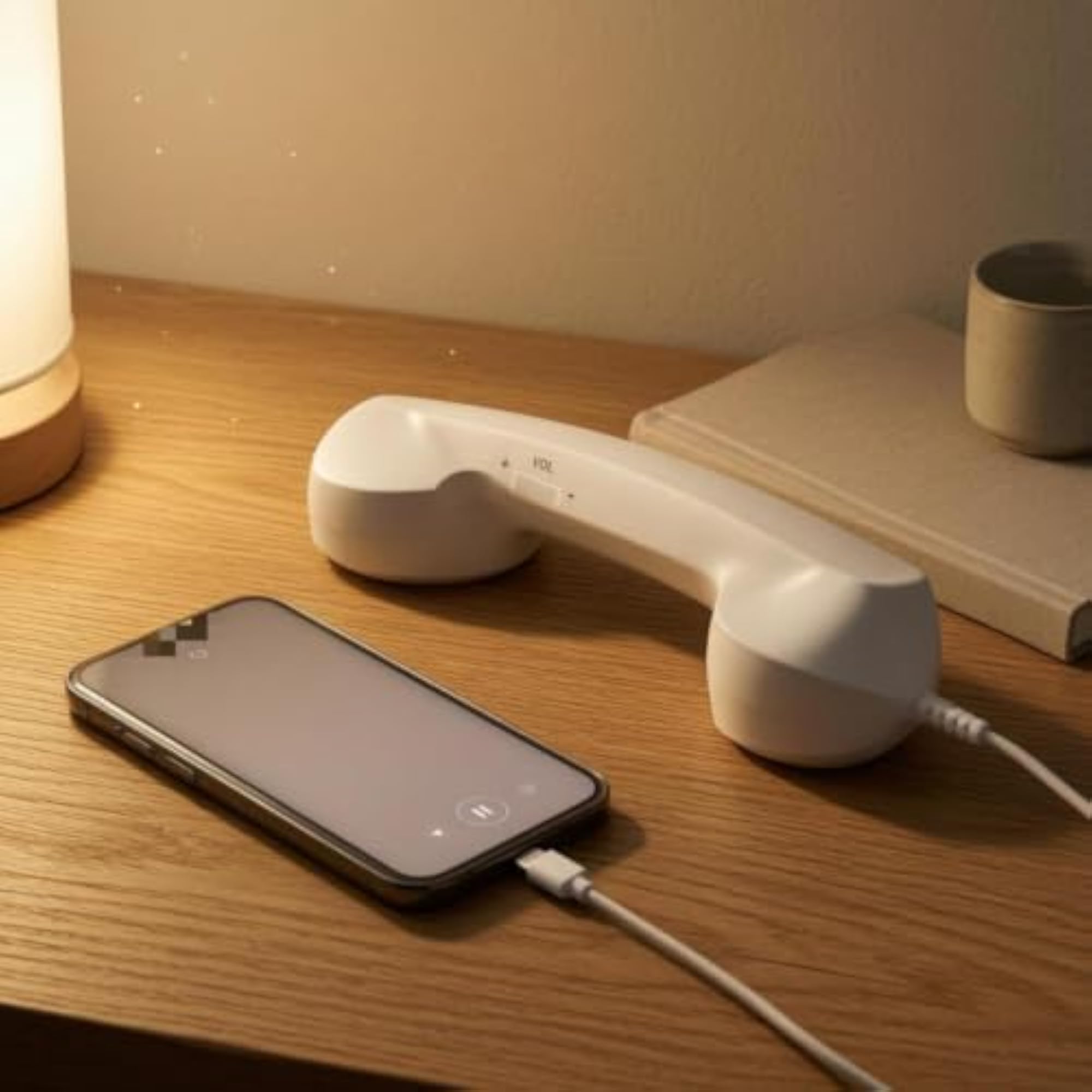 Vintage USB-C Handset with Built-in Mic, Blue