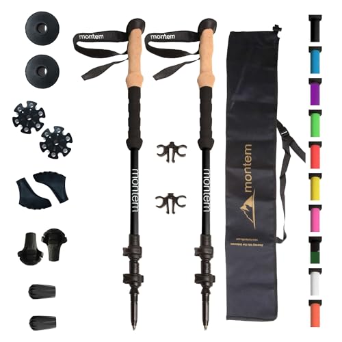 Montem Ultra Strong Trekking, Walking, and Hiking Poles - Collapsible, Lightweight, Quick Locking...