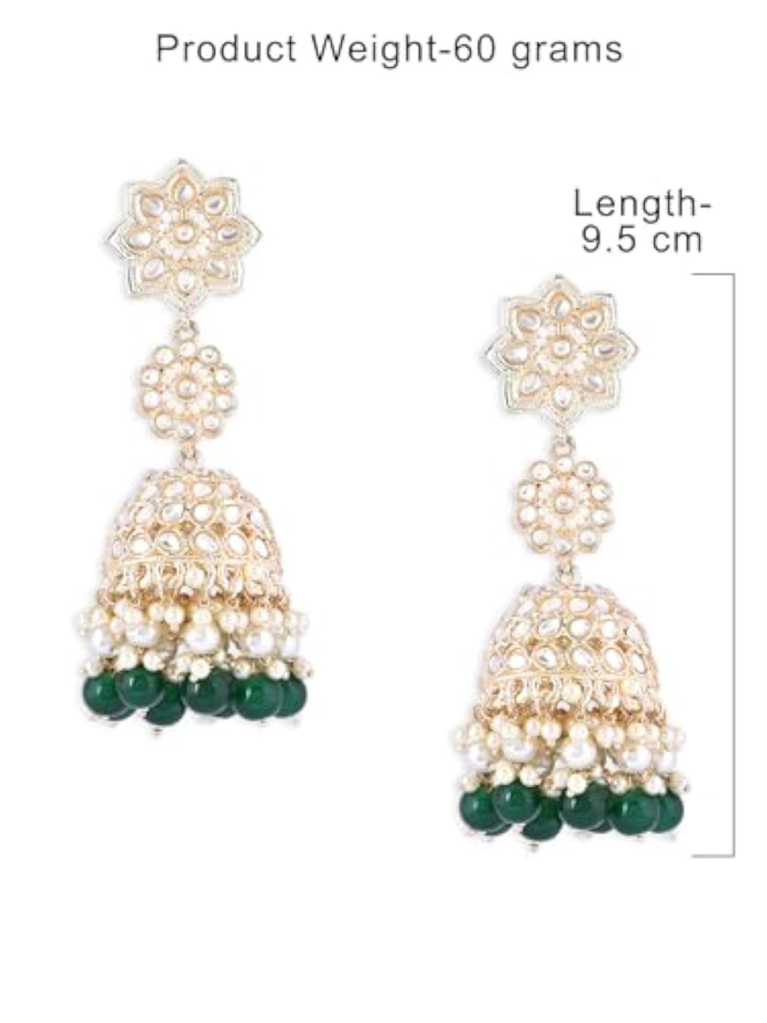 Cluster Beads & Kundan Jhumki Earring - ZPFK16208