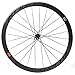 QHIYRZE Road Bikes Wheelset 700c 40mm Aluminum Alloy Rim V Brake Wheels Bolt On Carbon Hub Centerlock Disc Brake Wheel Set for 7-11 Speed Cassette F24 R24 Holes 2050g
