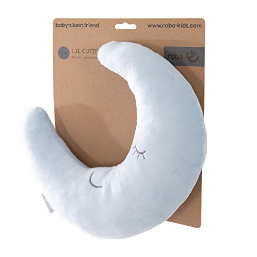 roba Neck Pillow in Moon Shape roba Style Soft Decorative Cushion for Baby and Children's Room Cuddly Cushion for Girls and Boys Light Blue Pack of 1 - Image 3
