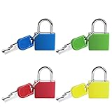 Pengxiaomei 4Pcs Suitcase Lock,4 Colors Mini Padlock with Key Small Locks for Schoolbag Backpack...
