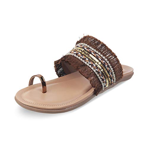 Image of SOLE HEAD Bronze Women Flat Sandal