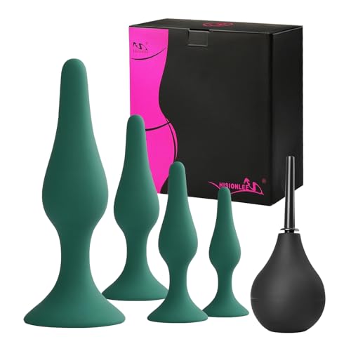 Hisionlee Sex Toys 4PCS Butt Anal Plug Set Silicone Anal Butt Plug Adult Sexy Toys for Women,Men and Beginners (Green)