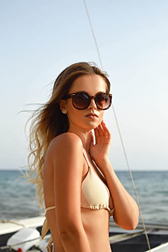 Grinderpunch Oversized Sunglasses For Women Round Circle Oversized Mod Fashion 2 Pack #TOP2
