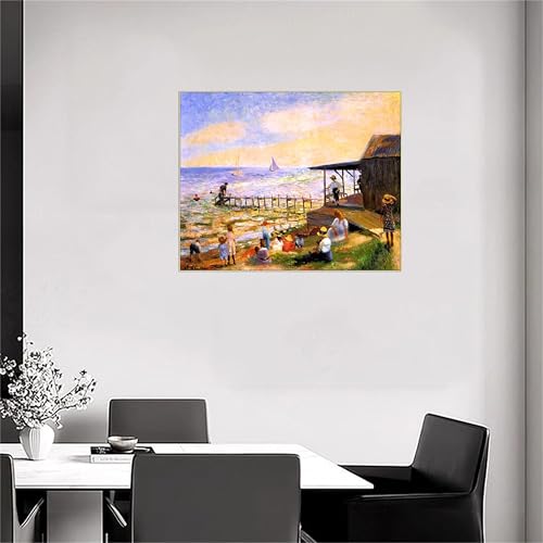William Glackens Tableau Salon Beach 3 Cadre Argenté Décoration Murale - 2