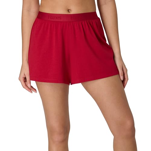 Image of Hanes Women's Originals Sleep Shorts, 2-Pack, Comfywear Supersoft Lounge Shorts Pack, 3.25 inch