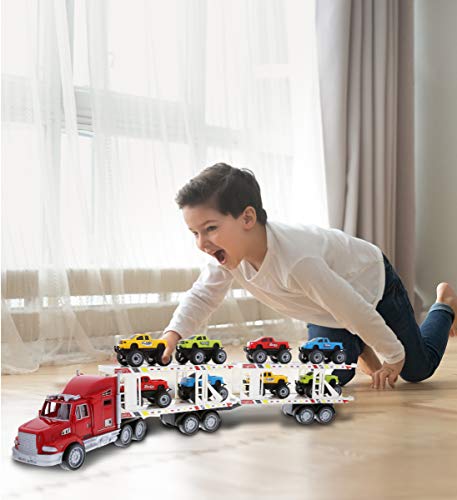 image for Mozlly Friction Powered ATV or Monster Truck Hauler Playset for Boys a