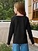 Haloumoning Girls Long Sleeve Shirts Kids Textured Crewneck Tops Casual Cute Blouse Tee 5-14 Years Black