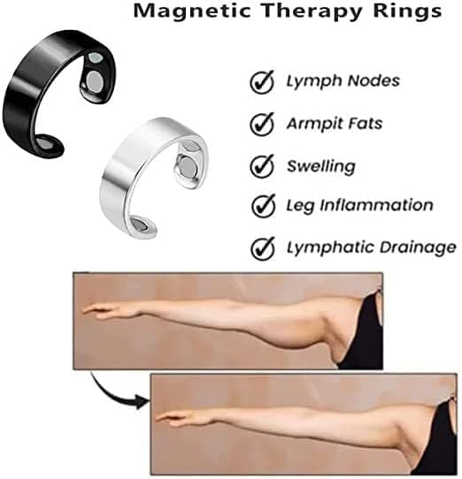 4beauty Therapy Blood Sugar Control Ring | Adjustable Magnetic Therapy Ring for Blood Sugar Management |Lymphatic Drainage, Pain Relief (Black) - Image 8 thumbnail