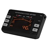 VGEBY Stimmgerät für Instrumente, Metronom, Elektrisch, LCD, 3 Tonabnehmermodi – Schwarze ABS-Farbe – Hohe Genauigkeit – für Violine, Klavier und Mehr (Blasinstrument MT-40W)
