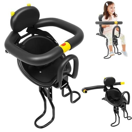 Siège de vélo pour enfant avant - Siège enfant arrière jusqu'à 35 kg - Siège de vélo pour enfant de 1 à 5 ans - Avec ceinture de sécurité et arceau...