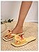 MakeMeChic Women's Flower Flat Sandals Square Toe Flip Flops Summer Beach Slippers Thong Sandal Yellow 11