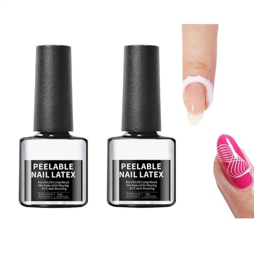 Látex Líquido Para Uñas, 2PCS Latex Liquido Para Uñas Peel Off Cutícula Polish Barrier, Protector De Cutículas, Cinta Adhesiva Líquida Para Uñas, Gel Esmalte De Uñas Manicura