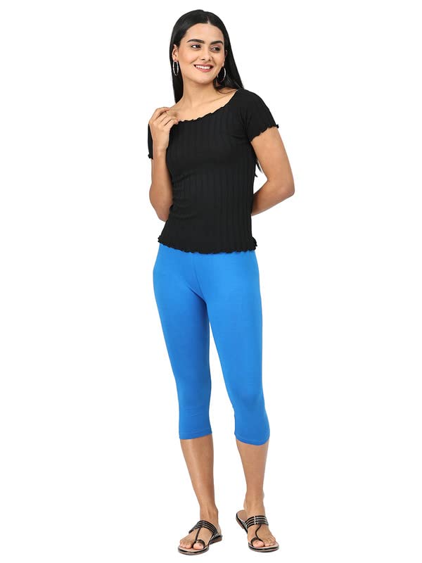 Image of Robinbosky Premium Stretchable Cotton Capri Legging for Women | Suitable for Formal wear & Casual wear | High-End Elastic Makes. The Leggings Squat Proof and Durable for Travel, Yoga, & Workout.
