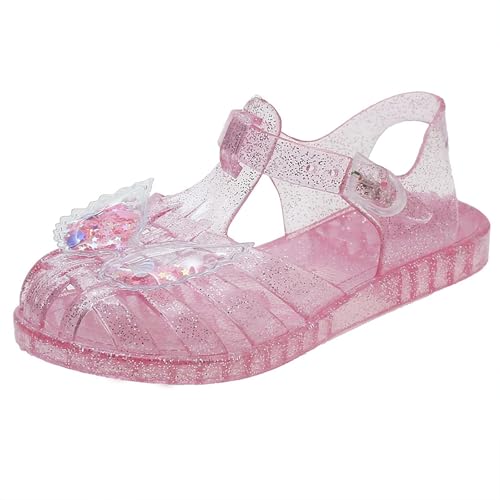 Jelly Sandals for Girls Kids Toddler Princess Dress Up Flat Sequins Butterfly Mary Jane Shoes Summer Casual Sandal