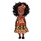 Ainoli 14 Inch Black Doll with Hairband Cute Dress Afro Hair Girls Fashion Doll Changeable Clothes