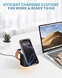 JoyGeek 3-in-1 Charger Stand for Magsafe, Foldable Wireless Charging Station with Night Lights, Magnetic Charger Dock for iPhone 17/16/15/14/13/12 Pro/Max, Air Pods 4-2/Pro, iWatch 2-11/Ultra (Black) - Image 7