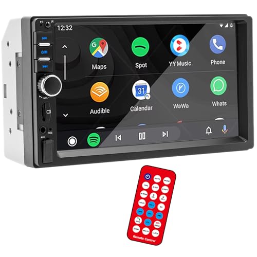 Bluetooth Car Stereo Carplay Android Auto 2 DIN con Android e iOS Mirror Link Pantalla táctil HD de 7 Pulgadas Soporte Bluetooth Manos Libres Llamadas Radio FM AUX USB SD EQ SWC con Control Remoto