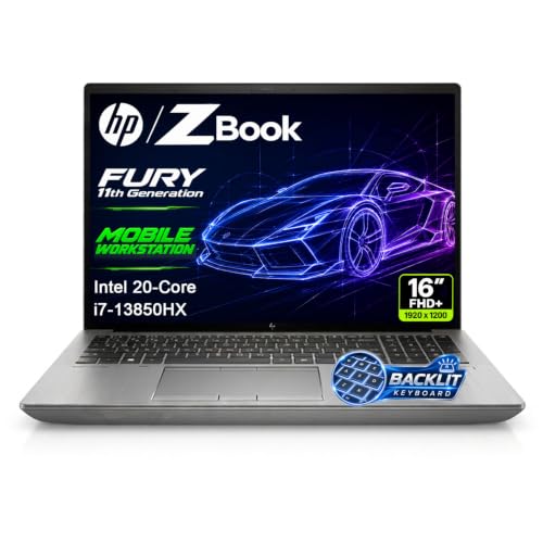 Image of HP ZBook Fury 16 G11 | 16 inch WUXGA Professional Workstation Laptop | Intel Core i7-13850HX 20-Core(Up to 5.3GHz) | 64GB DDR5 | 4TB PCIe SSD | Backlit Keyboard | Thunderbolt 4 | RJ-45 | Windows 11 Pro