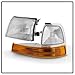 KEEKPO - For 1998 1999 2000 Ford Ranger Headlights Headlamps w/Corner Lights Amber Signal Lamps 6pc Set Left+Right