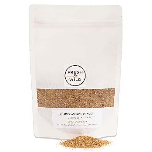 Fresh & Wild | Umami Seasoning Powder / Dust | All Natural, Vegan, Gluten-Free | For Cooking with Grilled Fish, Roasted Meats, Soups, Stews, Sausage & More| 1 lb | Gourmet, Chef-Inspired Ingredients