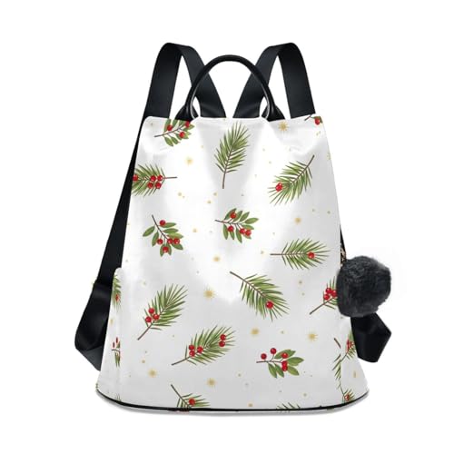 Sac à dos antivol femme imprimé branches pin vert chic