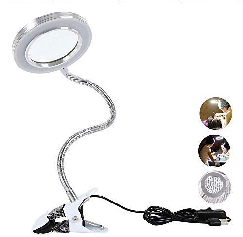 Jetcloud LED Desk Magnifying Lamp 8X, Silver