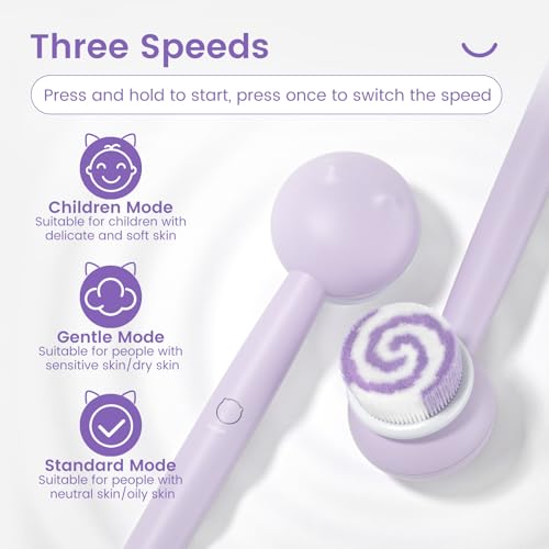 Brosse à récurer électrique rechargeable pour douche avec 2 têtes et 3 modes - 6