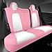 Tapha Faux Leather Seat Cover Set for Tesla Model 3 2017-2022, Breathable and Water-Resistant, Include Seat Covers for Front and Rear Seats (White/Pink)