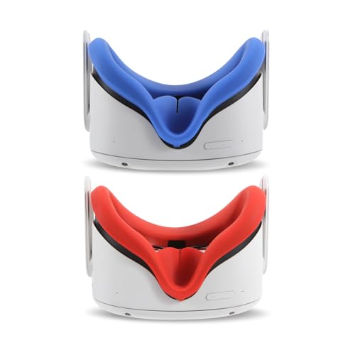 VR Silicone Face Cover for Oculus Quest 2, Light-Thin VR Face Pads, Waterproof Anti-Dirty Replacement Facial Cushion VR Pads Accessories