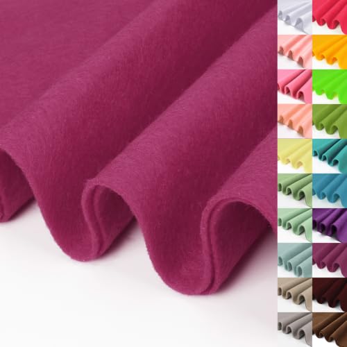 Image of Fuchsia Large Felt Fabric 36 inch X 36 inch 1 Square Yard, 1.4 mm for Crafts | 1.4 mm Soft Felt Fabric Sheet for Crafts, Red Color Series Soft Nonwoven Fabric, Fit for Decoration, Sewing, DIY Crafts
